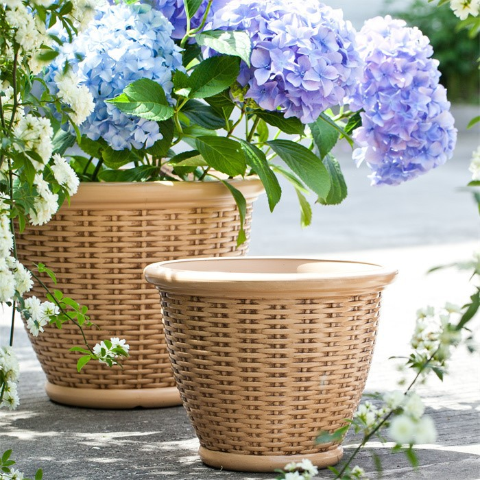 Pe Plastic Artificial Rattan Flower Pot08