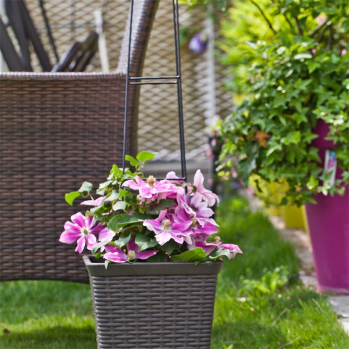 Artificial Wicker Hose Plant Planter07