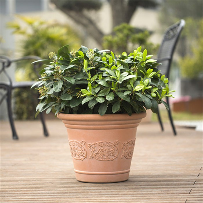 Retro pattern plastic flower pot06