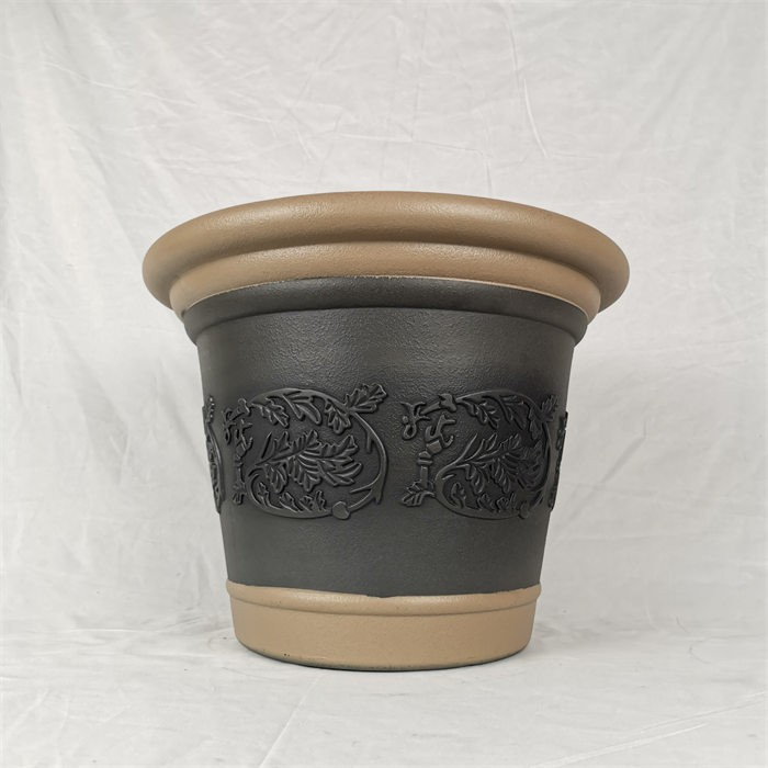 Retro pattern plastic flower pot07