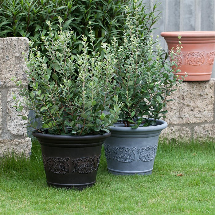 Stone-like pattern plastic pot05