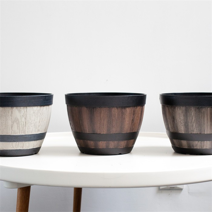 Wooden Barrel Planter