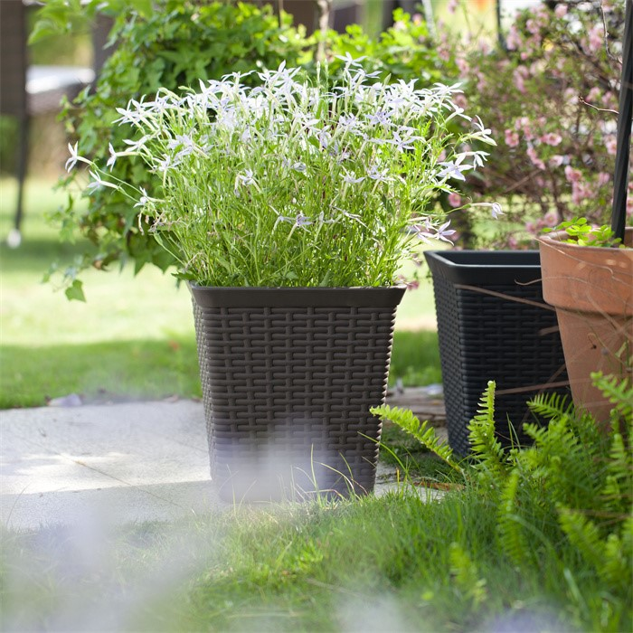 Pe Plastic Artificial Rattan Flower Pot05