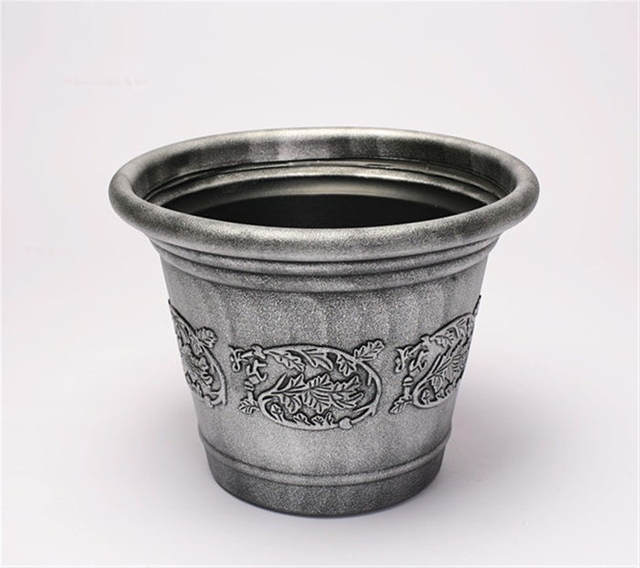 Retro Pattern Plastic Flower Pot