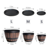 9 inch PP Wood Look Rustic Wide Opening Planter for Garden