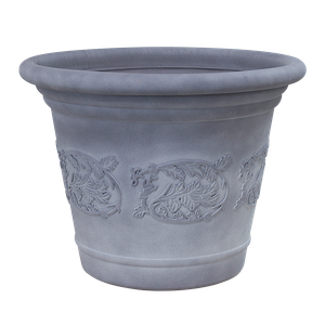 18 Inch HDPE Concrete Look European Wide Opening Planter for Garden