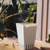 3 inch PP Smooth Ribbed Square Wide Opening Planter for Greenhouse