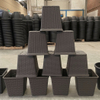 12 Inch HDPE Wide Opening Rattan Look Flower Planter for Patio Garden
