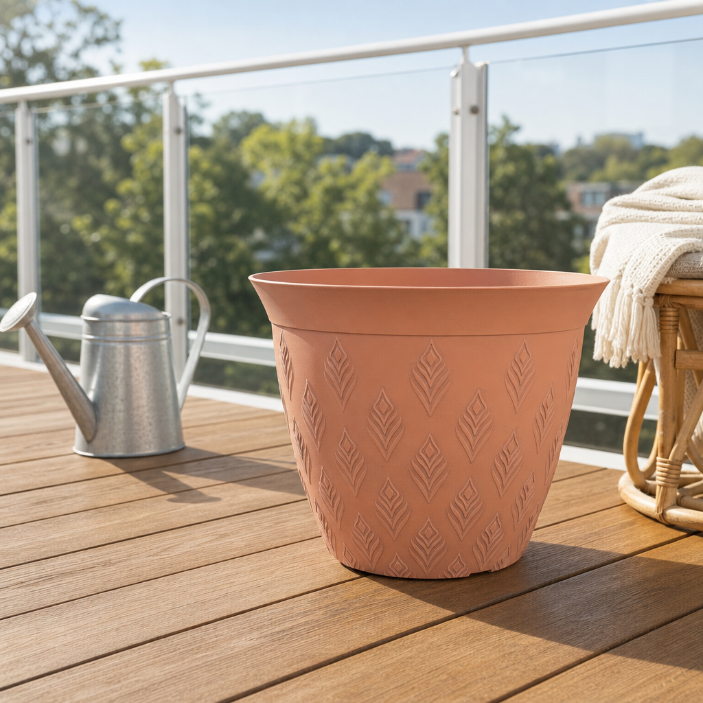 12-Inch EB Matte European Vintage Decorative Planter for Garden