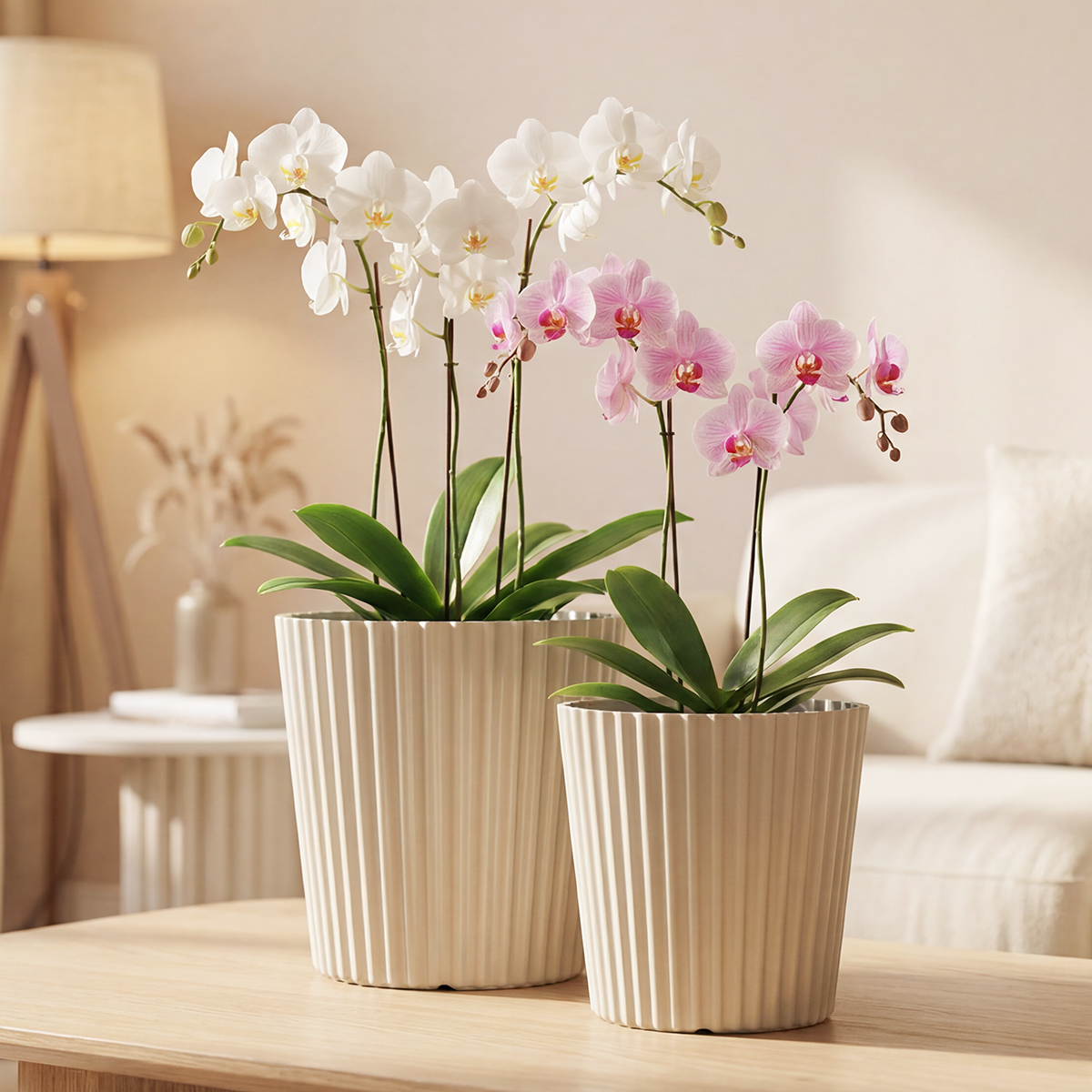 10 Inch PP Nordic Cylinder Plastic Planter for Living Room Decor