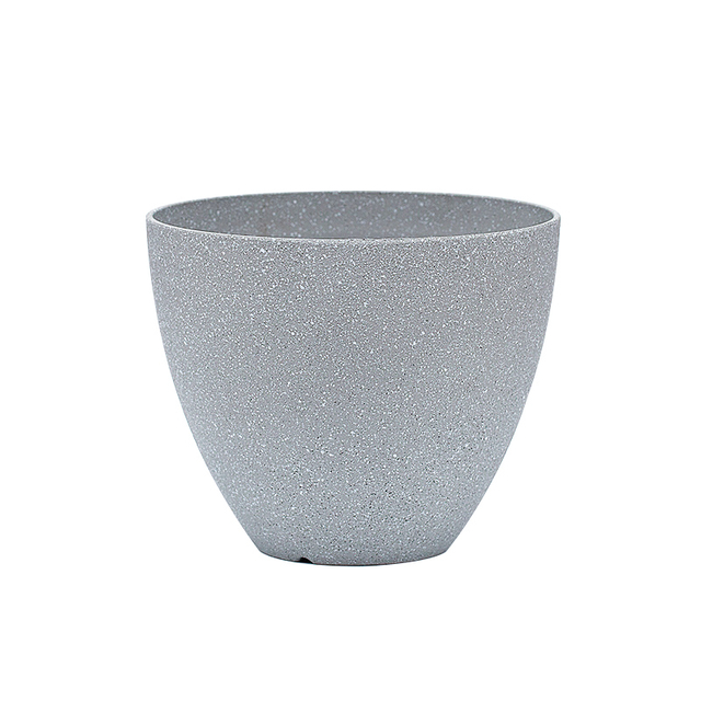 9 Inch EB Concrete Look Minimalist Plastic Planter for Office Desk