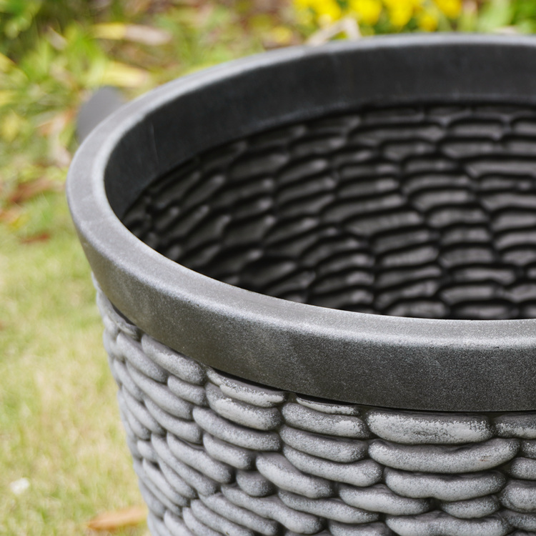 15 Inch HDPE Tall Stone Look Farmhouse Outdoor Planter for Terrace