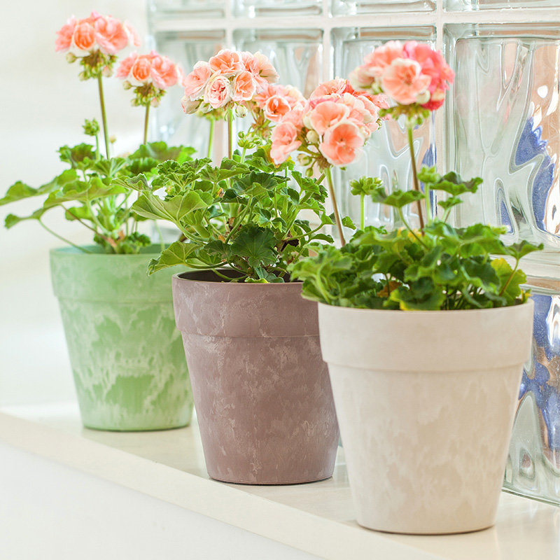 6 Inch EB Stone Look Nordic Plastic Planter for Balcony Decor