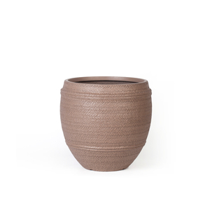 15 Inch HDPE Egg Shape Rattan Look Large Planter for Commercial Space