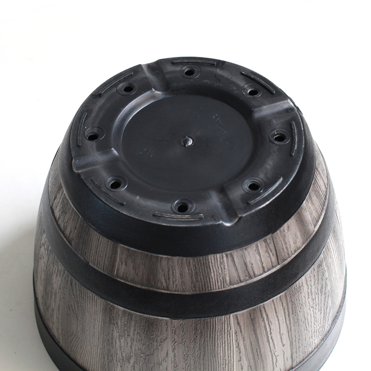 9 inch PP Wood Look Rustic Wide Opening Planter for Garden