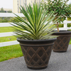 12 Inch EB Stone Look European Wide Opening Flower Pot for Patio