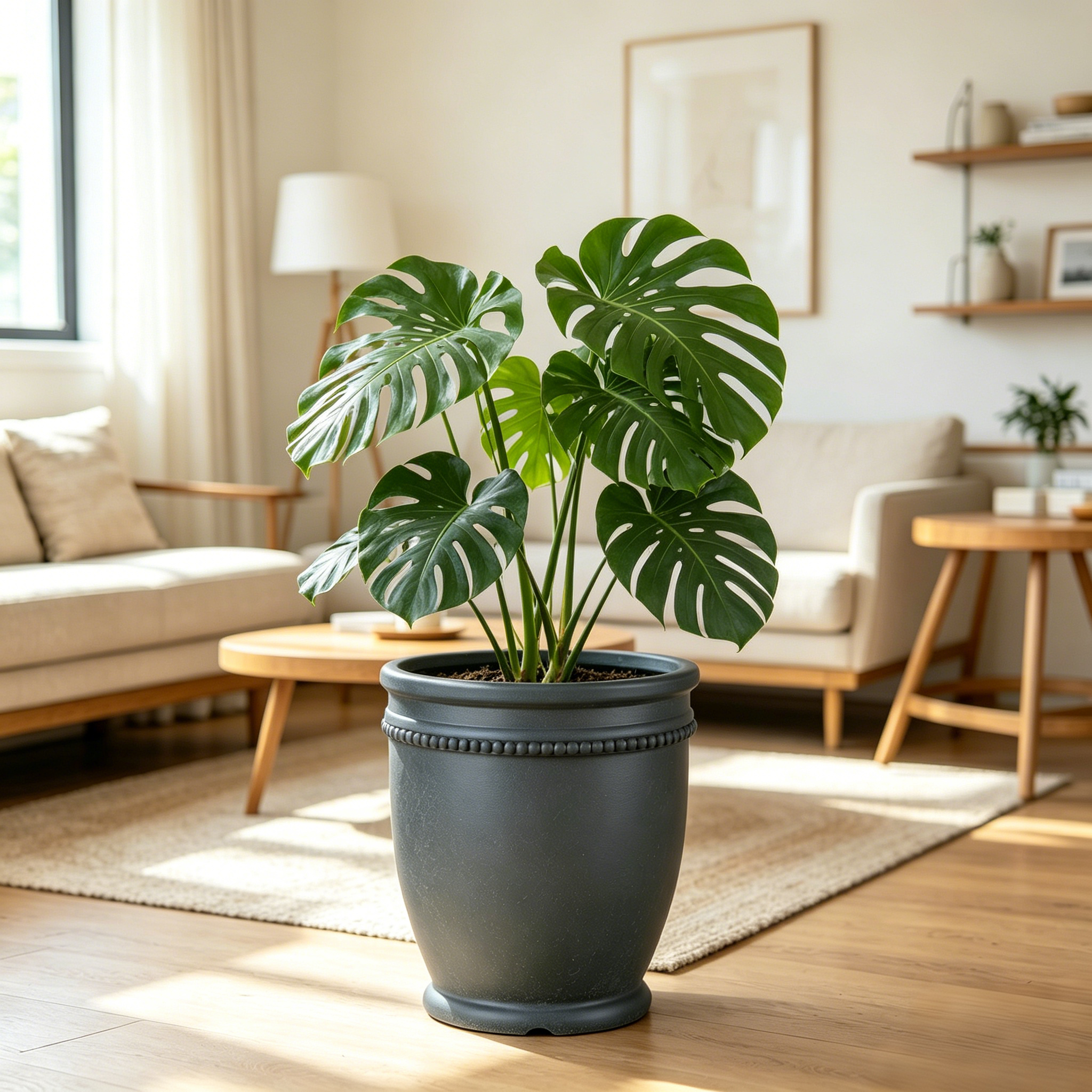 12 Inch HDPE Matte European Egg Shape Plastic Planter for Hotel Porch