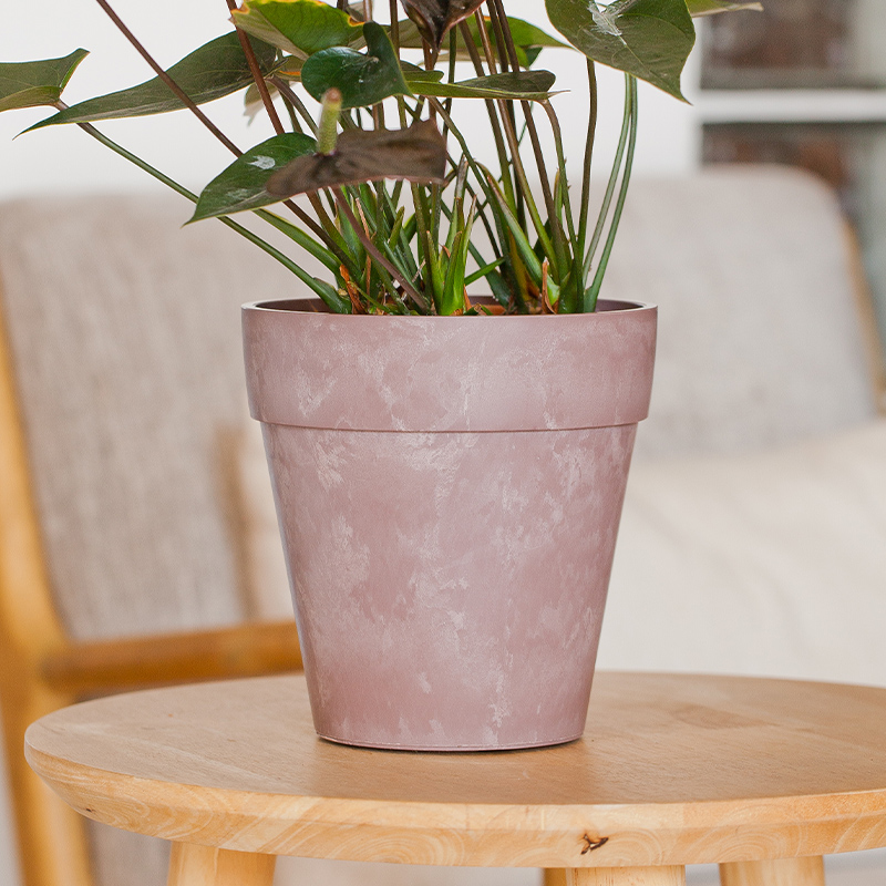 6 Inch EB Stone Look Nordic Plastic Planter for Balcony Decor
