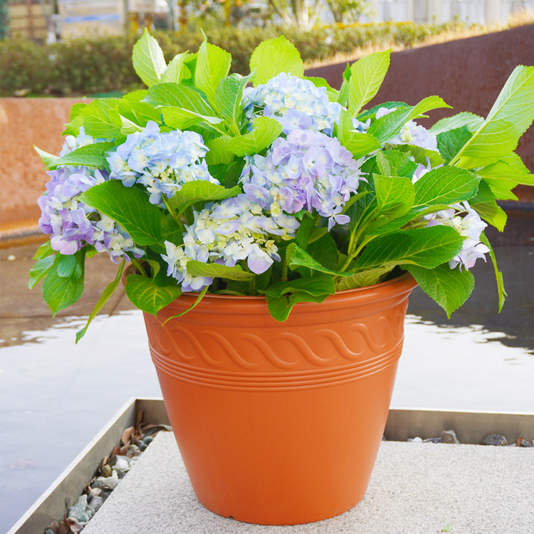 15-Inch HDPE Smooth European Roman Wide Opening Flower Pot for Garden
