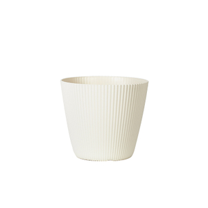 9 Inch PP Ribbed Texture Minimalist Plastic Planter for Home Garden