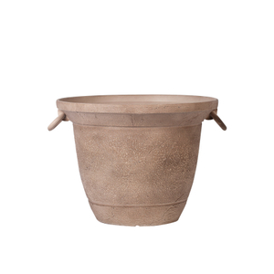 16 Inch EB Stone Look Wabi-Sabi Wide Opening Plant Pot for Balcony
