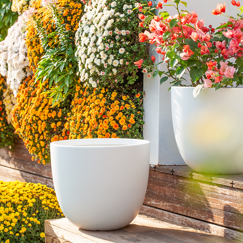 14 Inch HDPE Matte Minimalist Egg Shape Indoor Flower Pot for Home