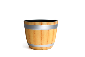 13 inch PP Wood Look Matte Wide Opening Flower Pot for Patio
