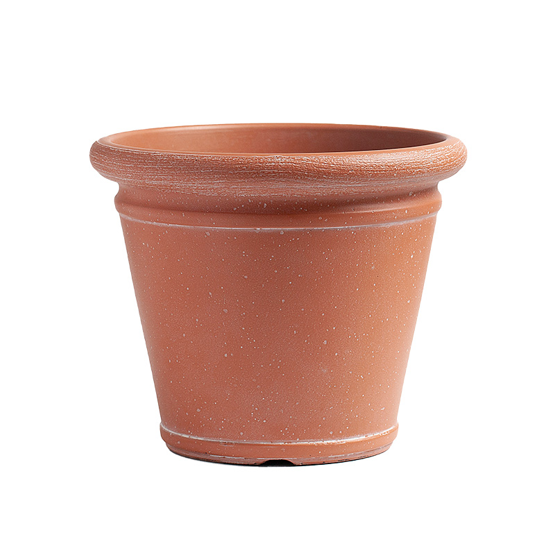 10 Inch HDPE Matte Finish Rustic Flower Pot for Outdoor Patio