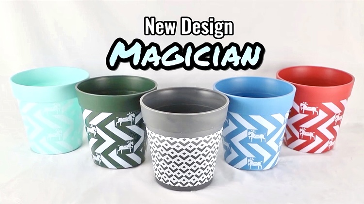 9 Inch PP Concrete Look Modern Plastic Planter for Balcony Display