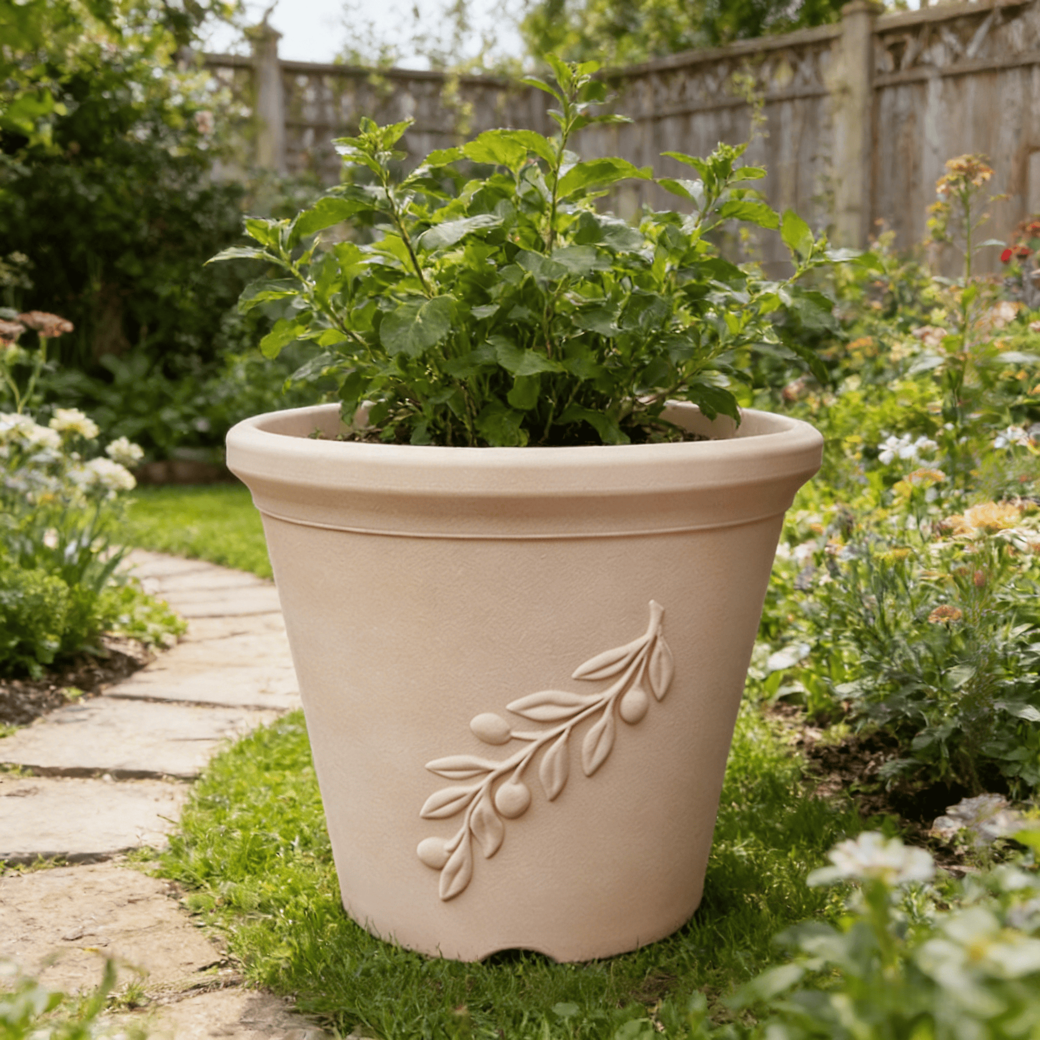 10 Inch HDPE Terracotta Look European Plant Pot for Indoor Garden