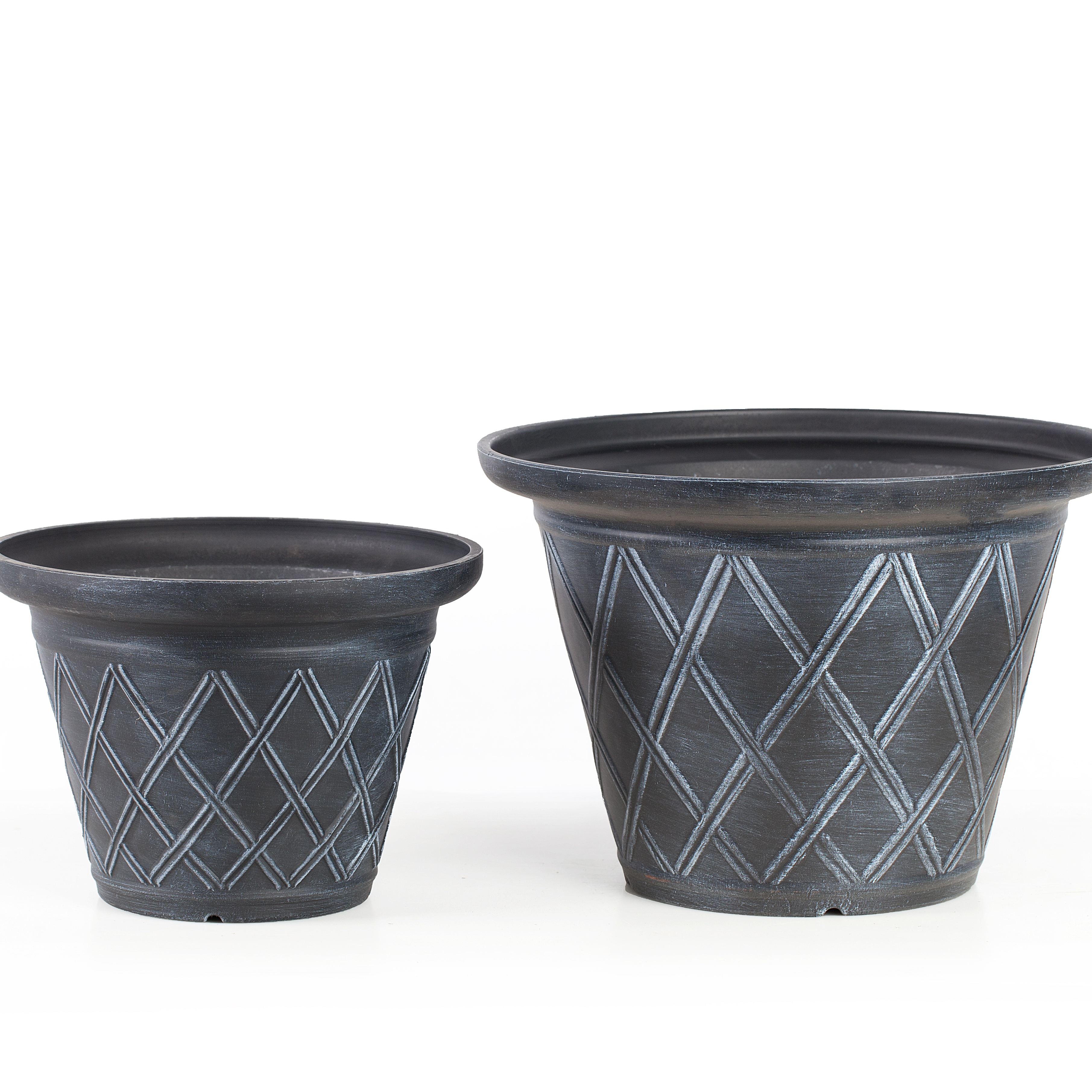 12 Inch EB Stone Look European Wide Opening Flower Pot for Patio