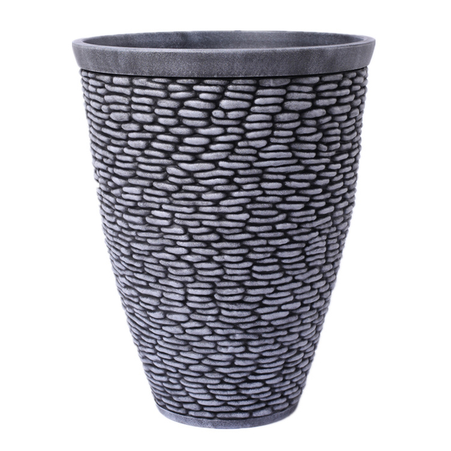 15 Inch HDPE Tall Stone Look Farmhouse Outdoor Planter for Terrace