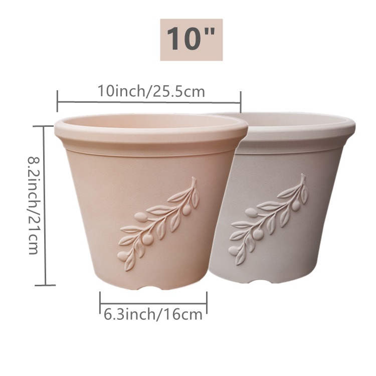10 Inch HDPE Terracotta Look European Plant Pot for Indoor Garden